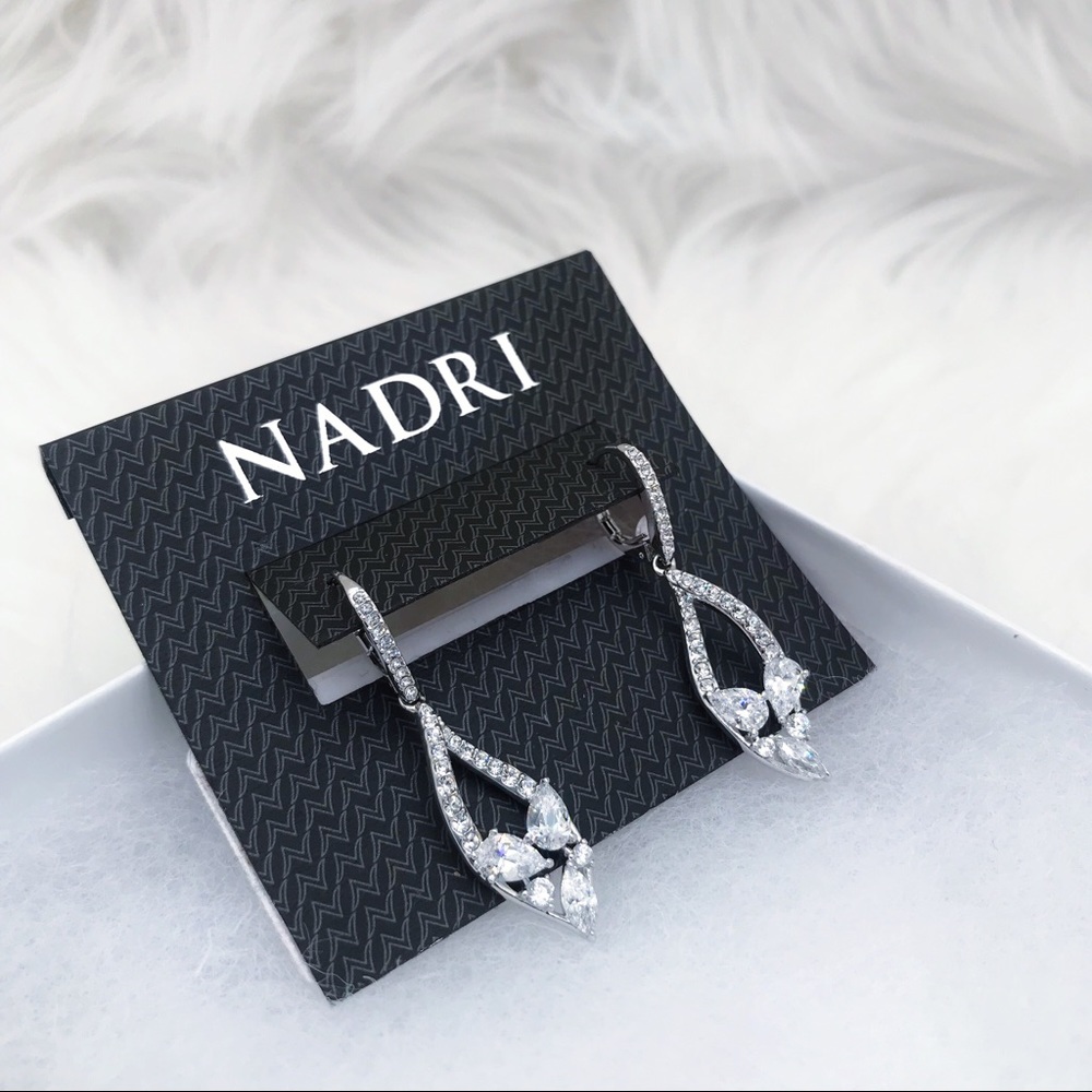 Nadri white crystal earrings-NWT